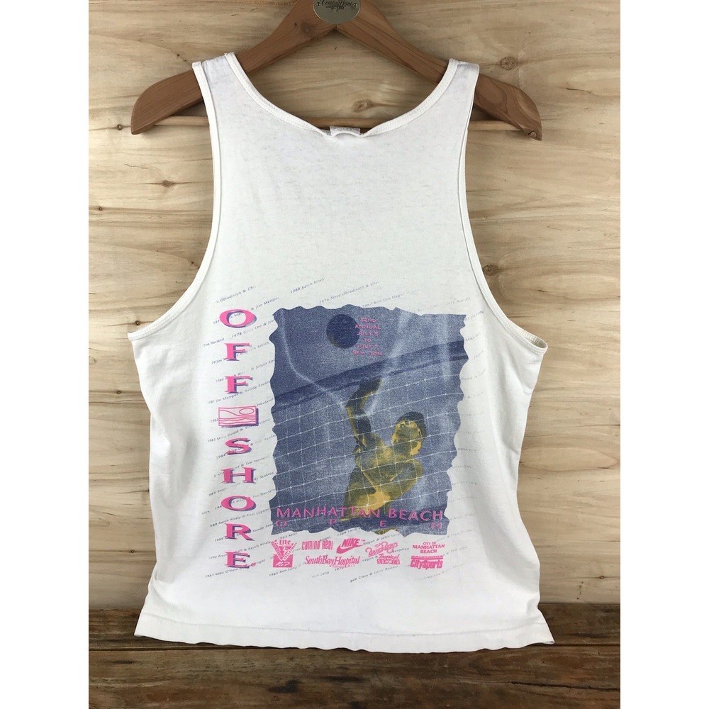 Vintage Manhattan Beach Open Volleyball Tank Top Mens Size Large USA 1991 90s